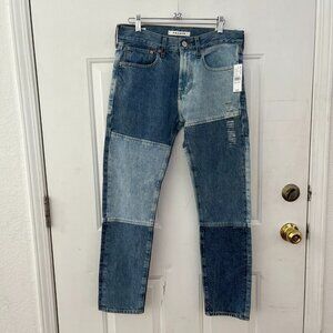 Pacsun Men's Festival Dark Wash Patched Slim Taper Jeans Sz 28X30